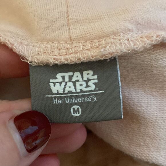 Star Wars x Her Universe Pink May The Force Be With You Cowl Neck Hoodie Sz M - Picture 8 of 10